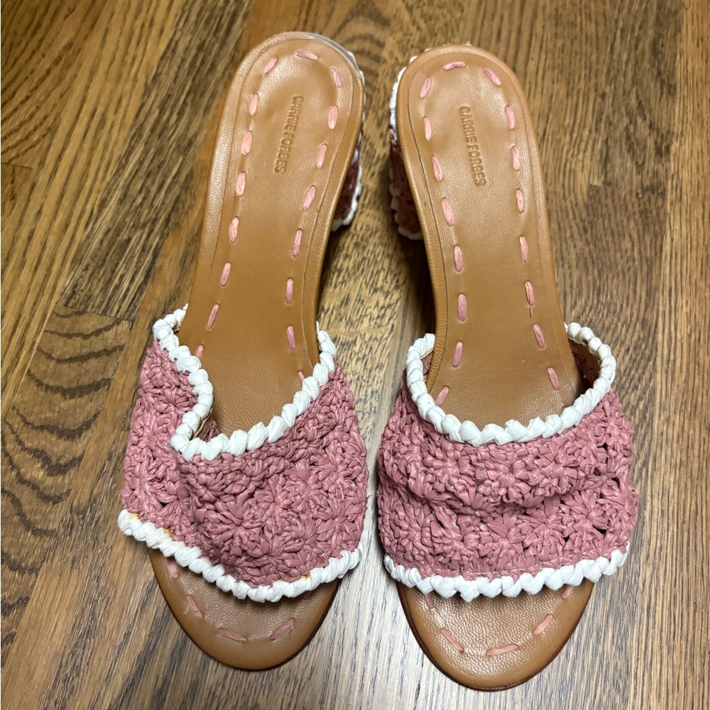 Carrie Forbes Raffia Mules. Size 39.